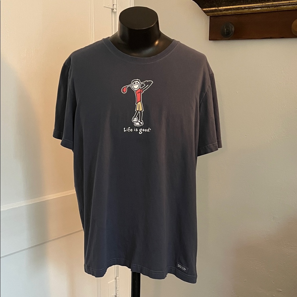 Men’s Life is Good Golf Graphic Crusher Tee